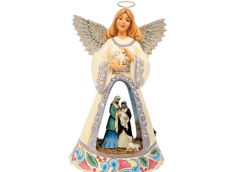 Nativity Angel LED Open Scene For Discount