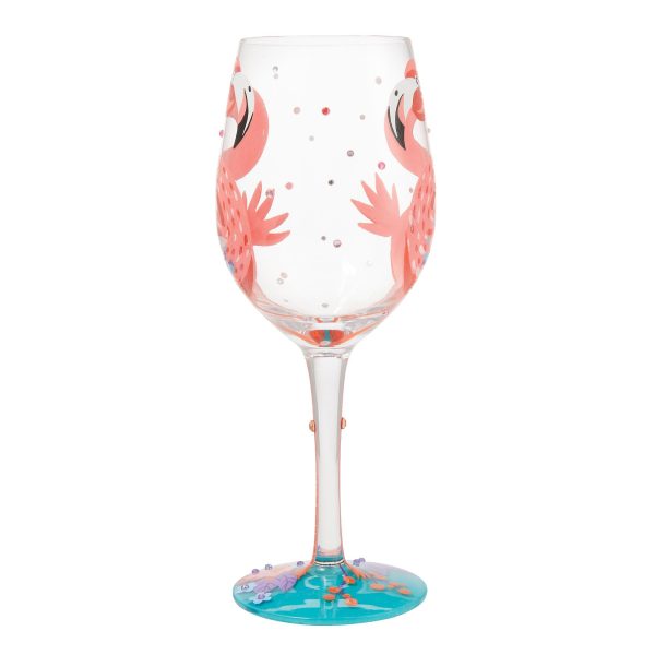 Fabulous Flamingos Wine Glass Hot on Sale