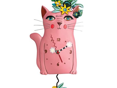 Pretty Kitty Pink Clock For Discount