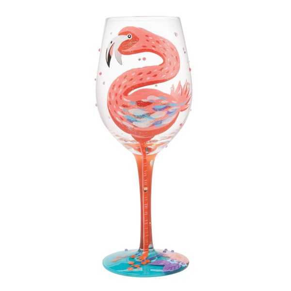 Fabulous Flamingos Wine Glass Hot on Sale