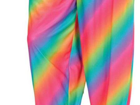 80er Jahre Baggy Regenbogenhose bunt on Sale