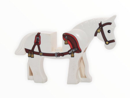 White Horse (brown bridle, brown harness with gold tassels) Online now