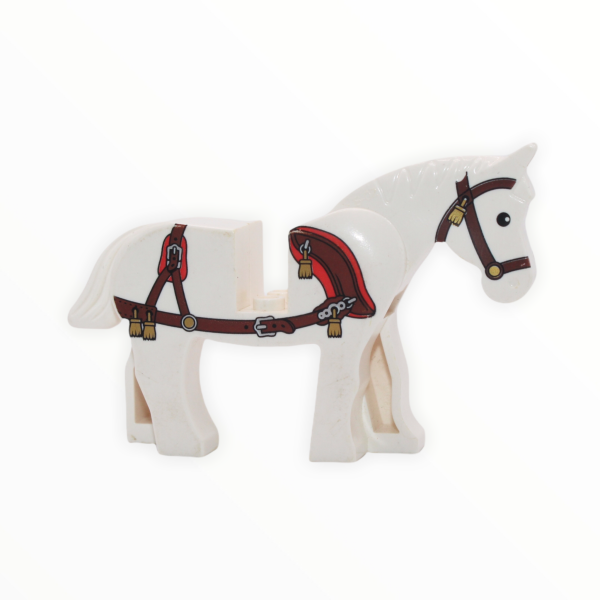 White Horse (brown bridle, brown harness with gold tassels) Online now