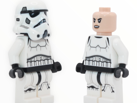 Stormtrooper (dual-molded helmet, simple torso, female head open mouth smile, 2021) Sale