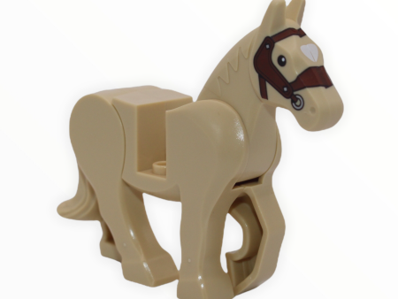 Tan Horse (white patch, brown bridle, movable hips) on Sale